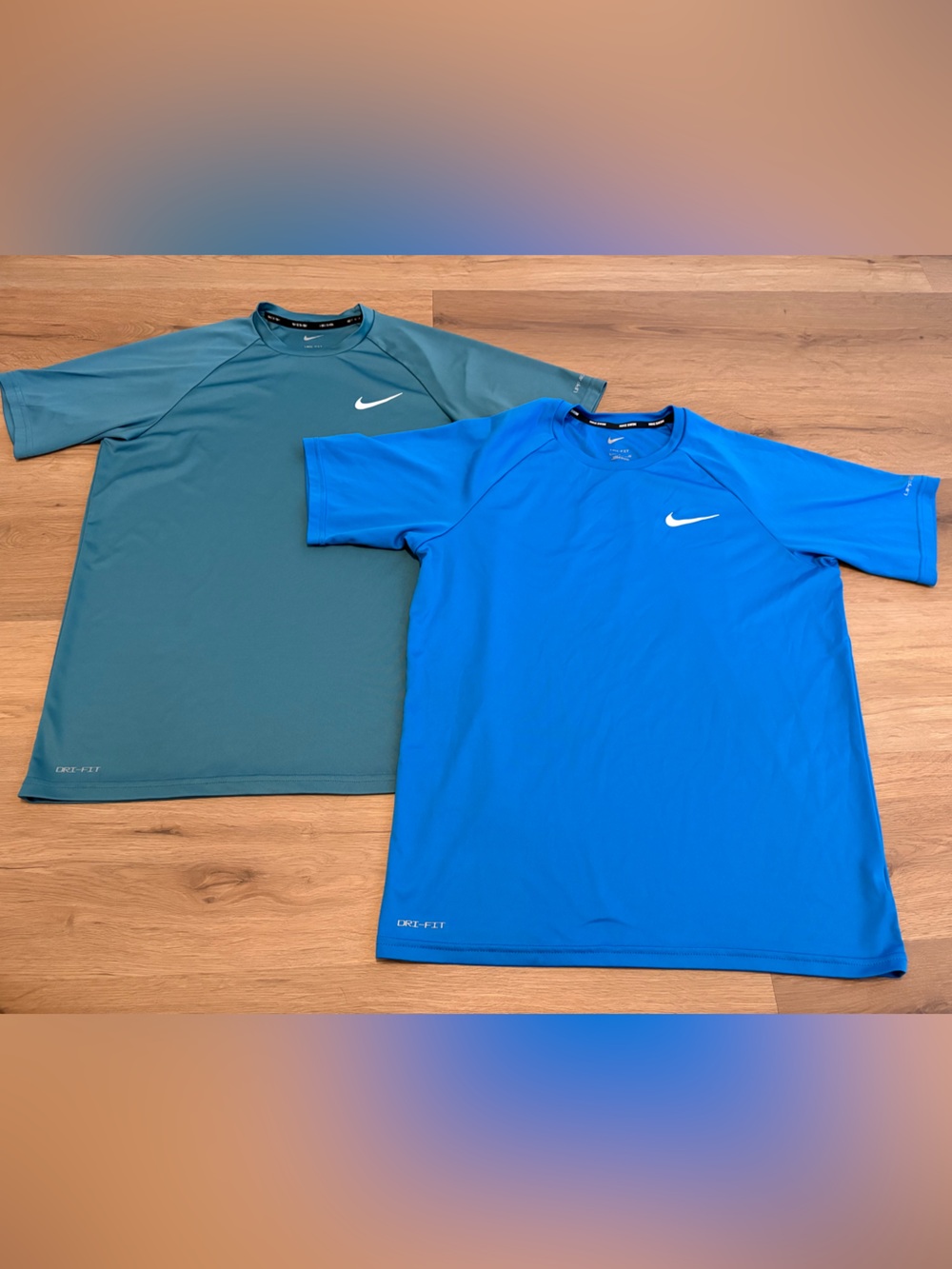 Nike Swim Dri-FIT Tshirts Bright Blue and Green / Blue Color Size Small Bundle